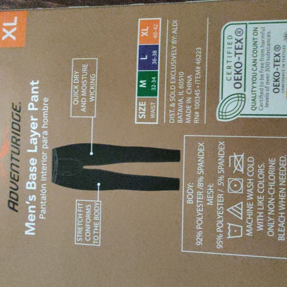 Adventuridge men's base layer pant size XL - Picture 4 of 4